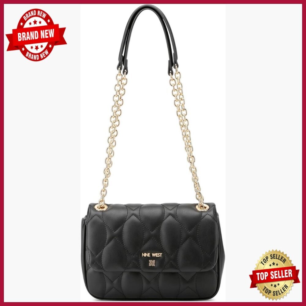 Small Quilted Crossbody Bag with Chain Strap, Convertible Shoulder
